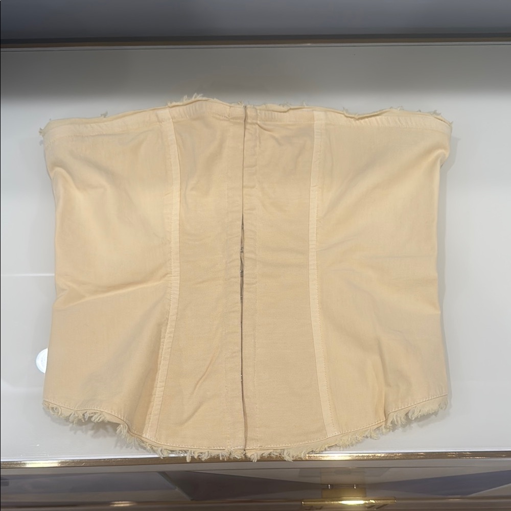 Free People Beige Strapless Corset Top